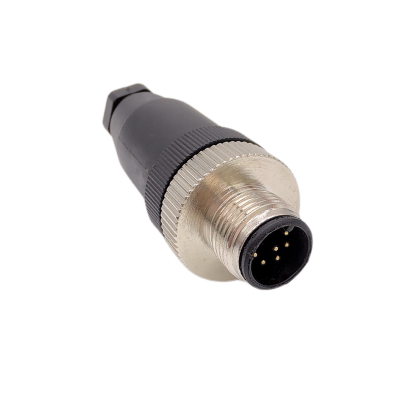 M12 series 8Pins Straight male plug(Field installed with screw pins)