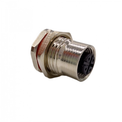 M12 Series 4Pins female receptacle(Rear panel mount)