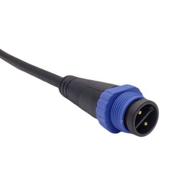 M15 series 2pin male cable connector(Overmolded type, 180°)