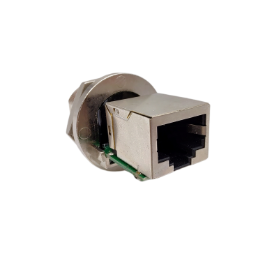 Connecteur femelle RJ45 étanche à double extrémité pour montage sur panneau