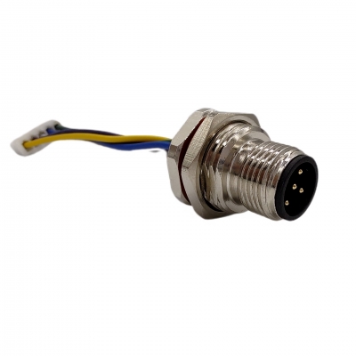 M12 Series 5Pins Male receptacle(Front panel mount)