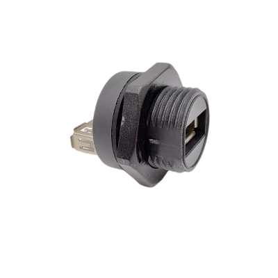 IP68 waterproof USB2.0-A type female connector for panel mounting